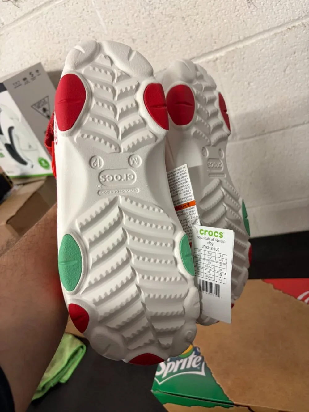 New Crocs Coca Cola Coke All-TerraIn Clog Men’s Size 12 Red / White 209312-100